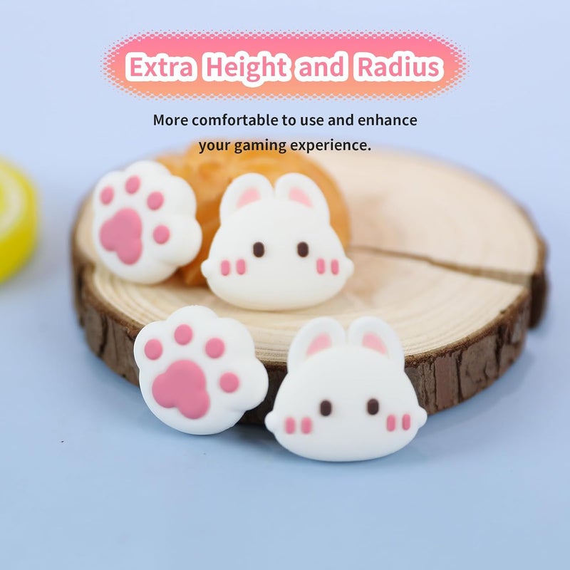 FlyingMage Paw Bunny Switch 2 Joycon Thumb Grips Caps, 4 PCS Cute Kawaii 3D Silicone Analog Thumbstick Button Cover for NS Switch 2 Joystick Caps - Image 3
